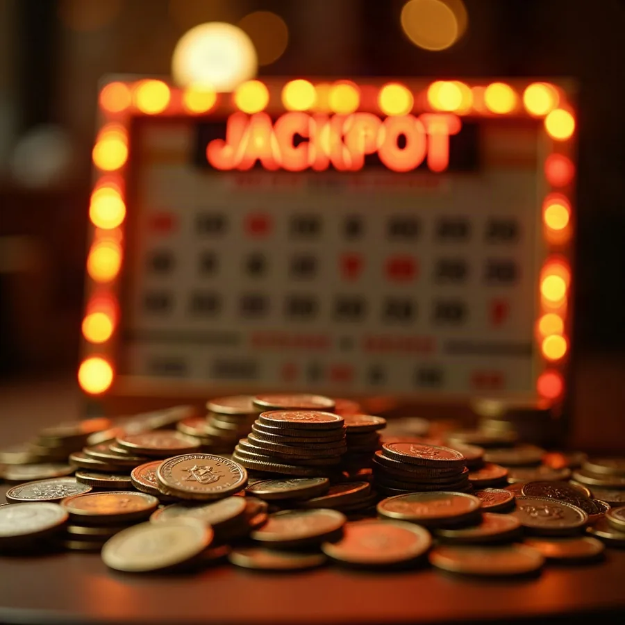 casino, slots, bonus, jackpot fogalmát szemléltető nyereményjelző tábla